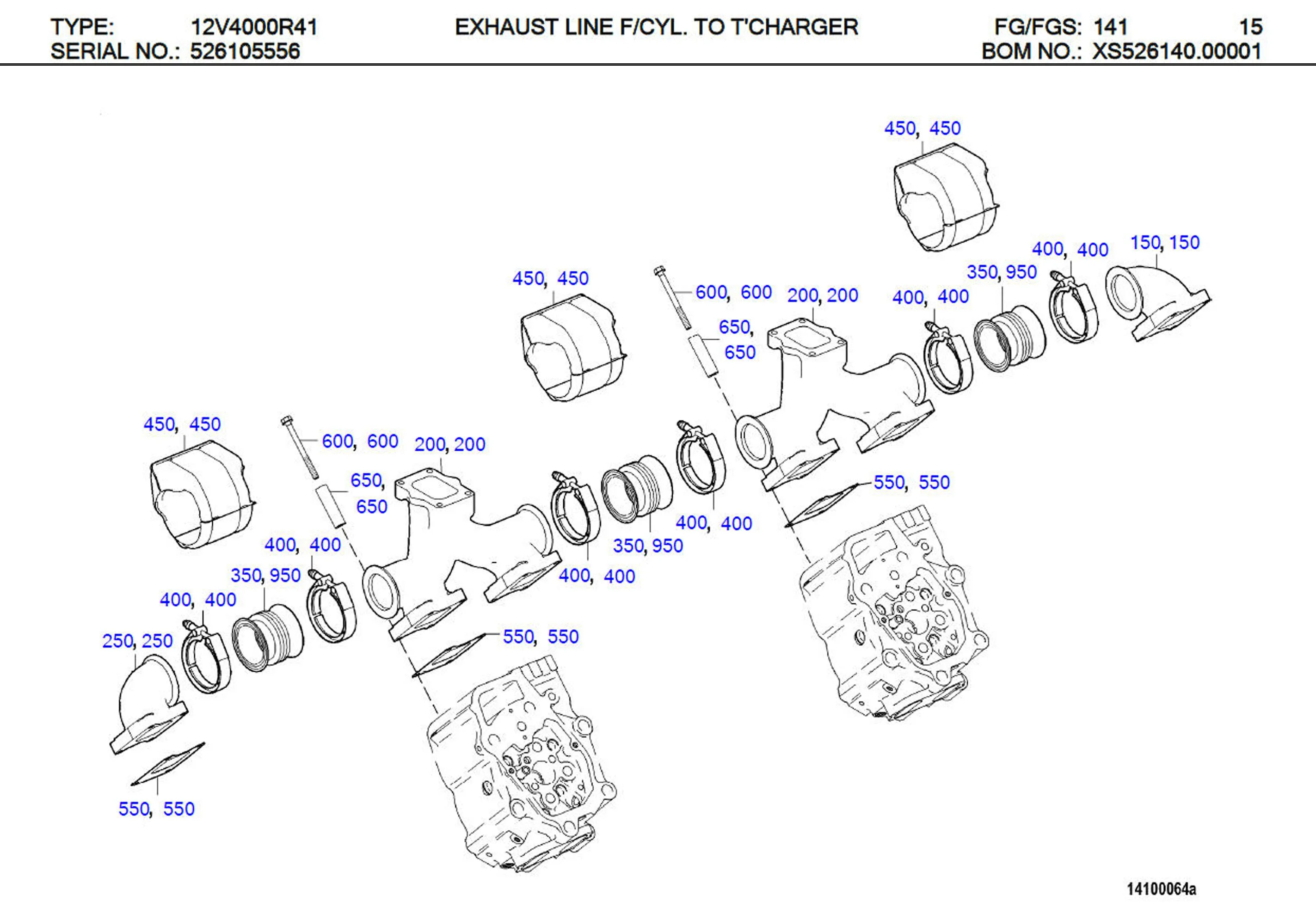 MTU X59399100141 Technical Engineering Exploded View