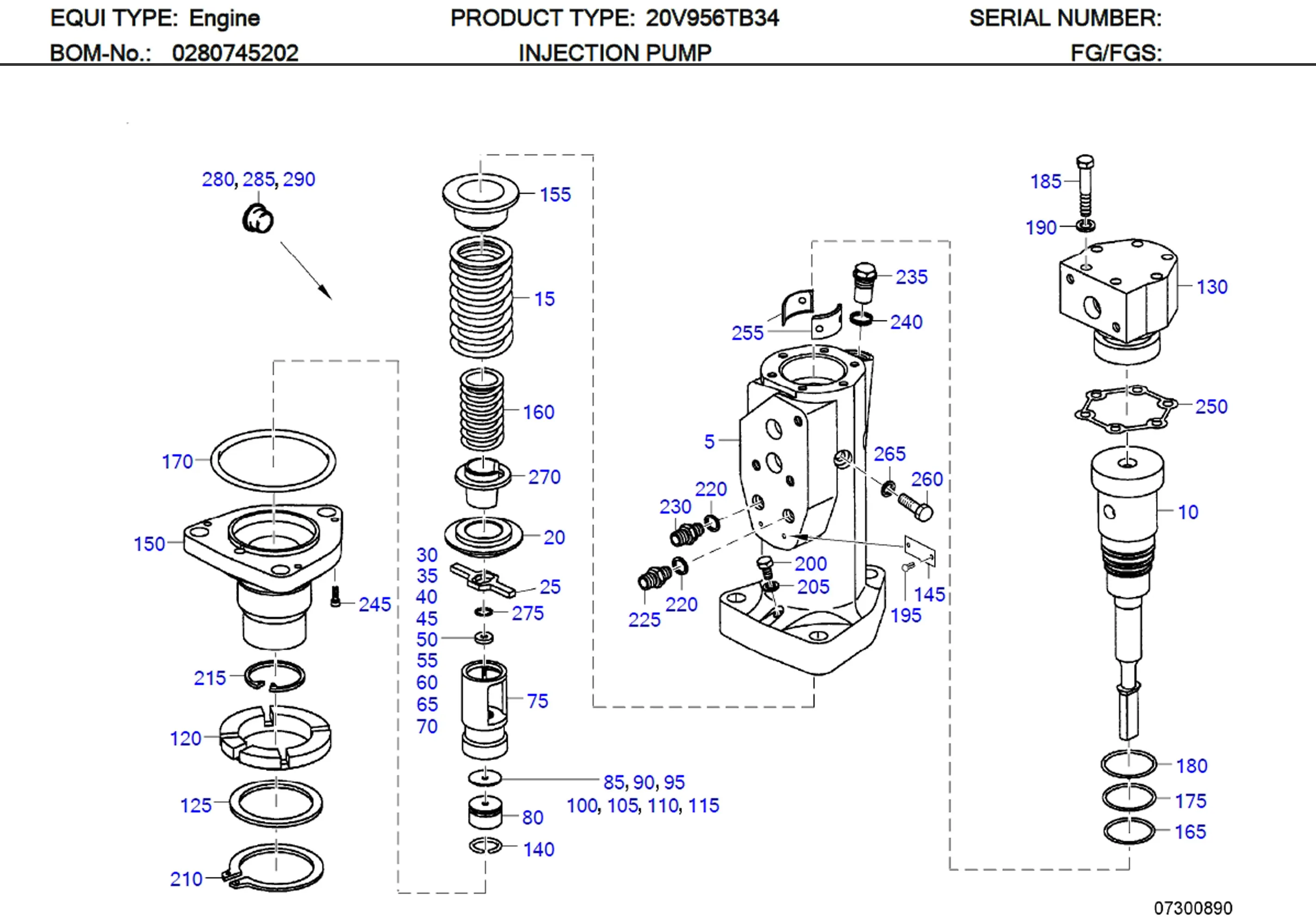 MTU 8490740063 Technical Engineering Exploded View