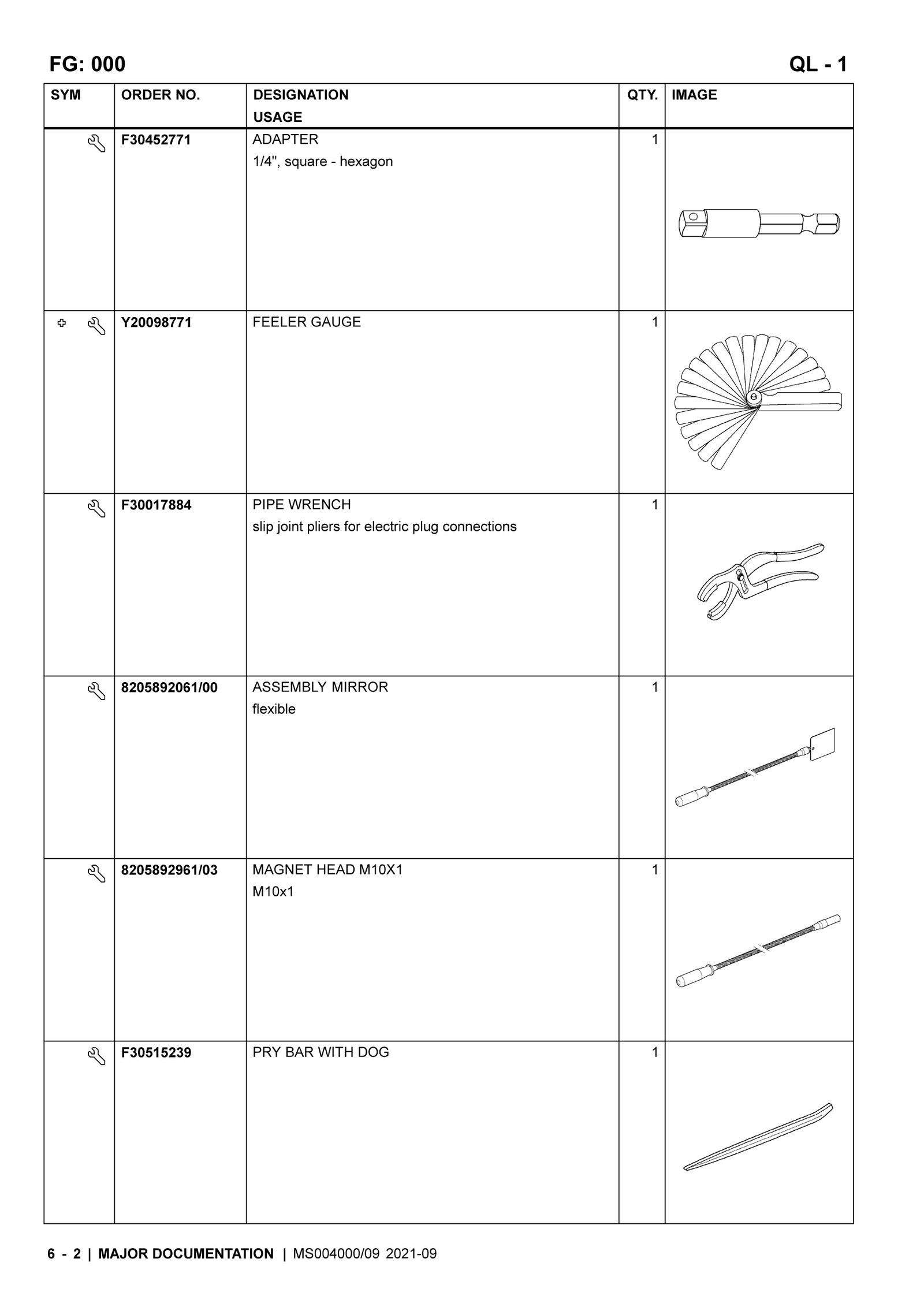 MTU SPECIALIZED TOOLS Y20098771 FEELER GAUGE