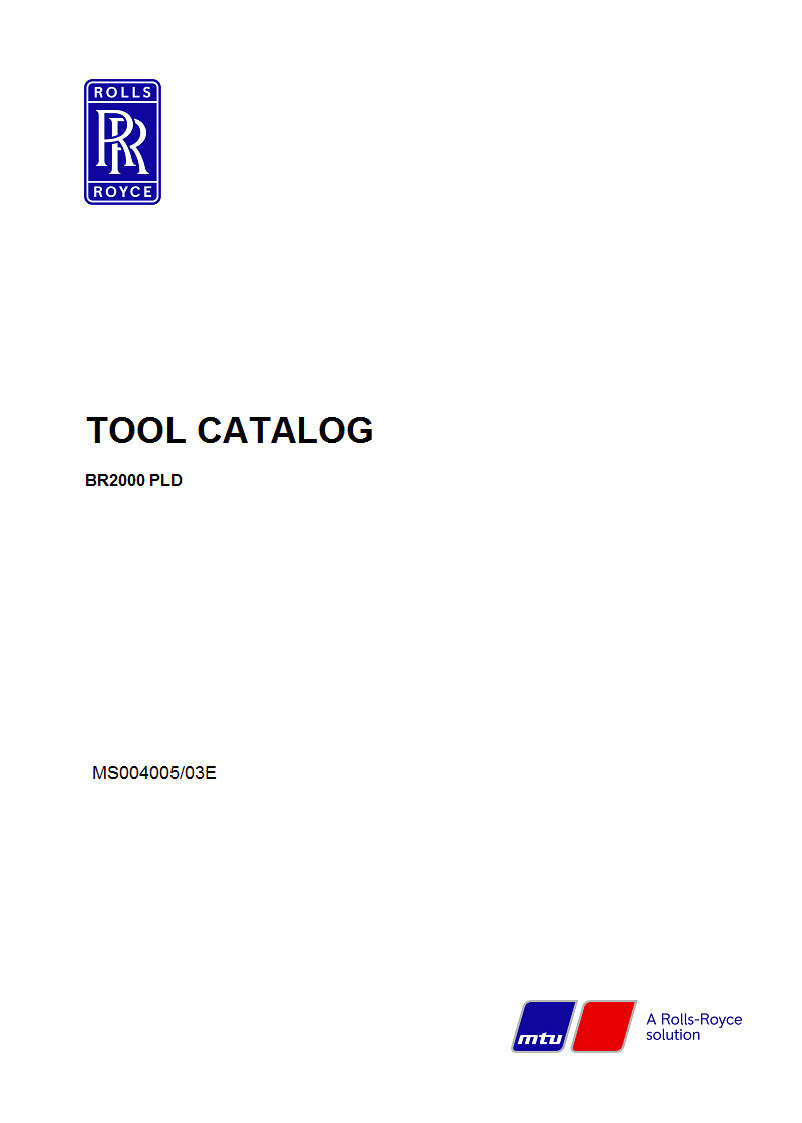 MTU BR4000-03 Special tools for maintenance